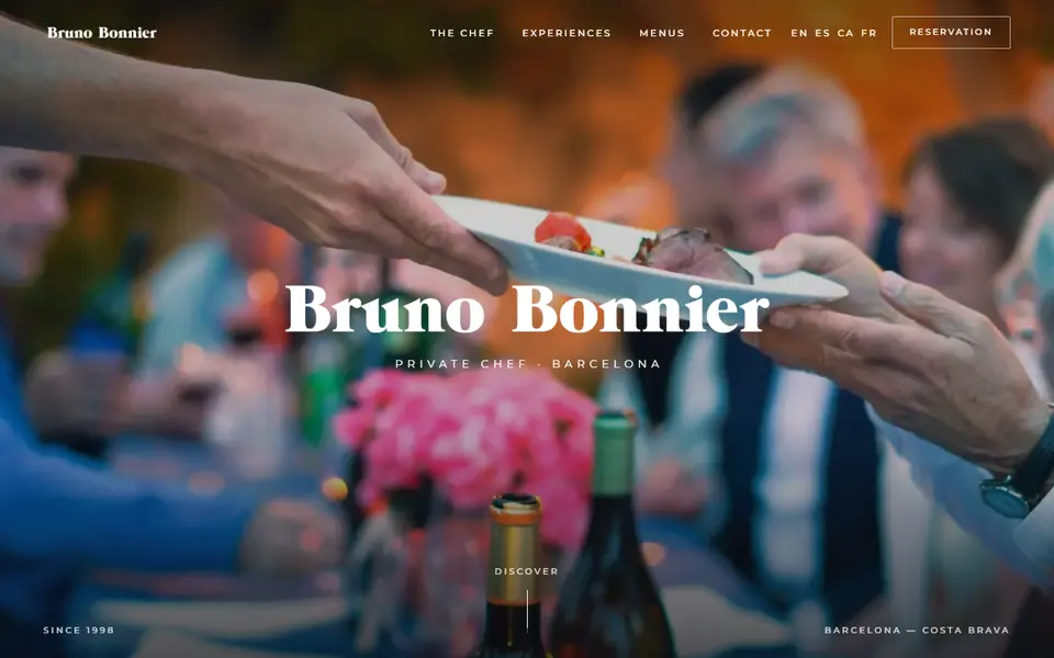 Home page of Bruno Bonnier's private chef website
